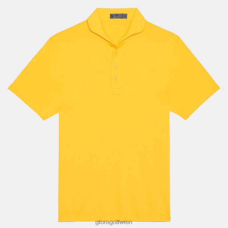 Kleidung bei G/FORE unisex Unverzichtbares, modernes Slim-Fit-Poloshirt aus Tech-Piqué mit breitem Kragen Fliege gelb T2DN816
